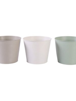 Round Ribbed Pot Green 8In