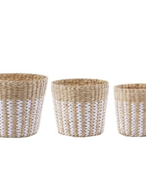 White Zig Zag Pot Cover
